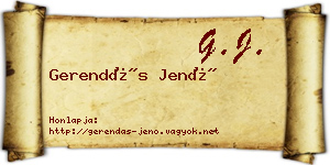 Gerendás Jenő névjegykártya